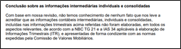 opinião negativa Trabalho de asseguração